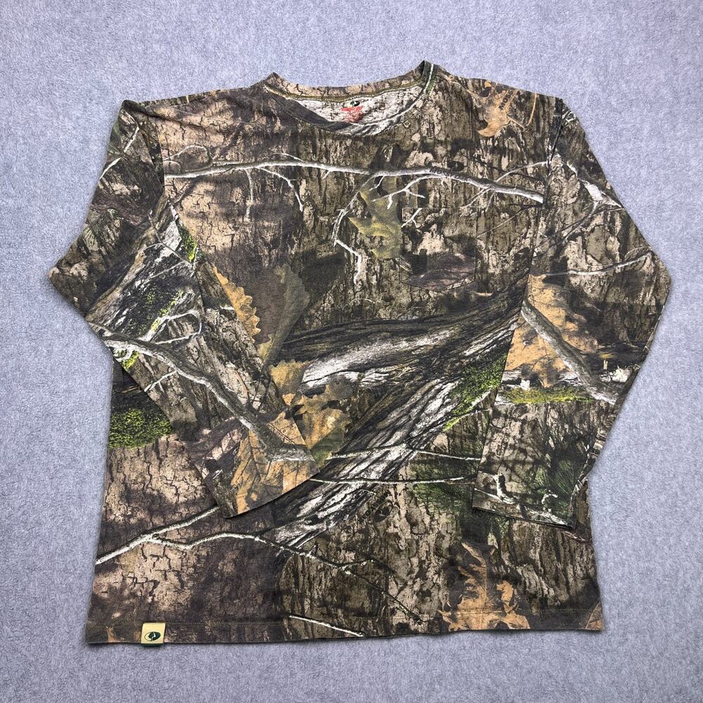 Mossy Oak Shirt Mens X-Large Brown Camouflage Long Sleeve Pocket